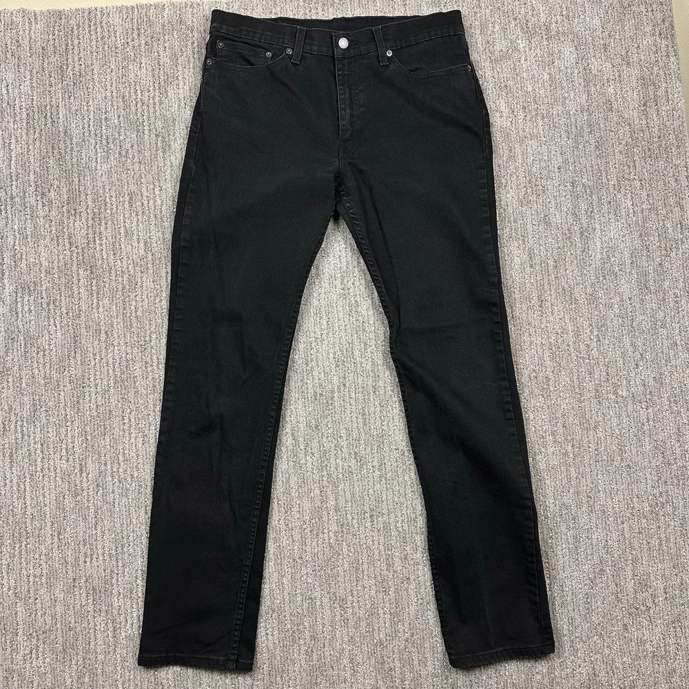 Levis 511 Slim Fit Mens Jeans Faded Black Denim Pants 34x34 Red Tab Black Label‎
